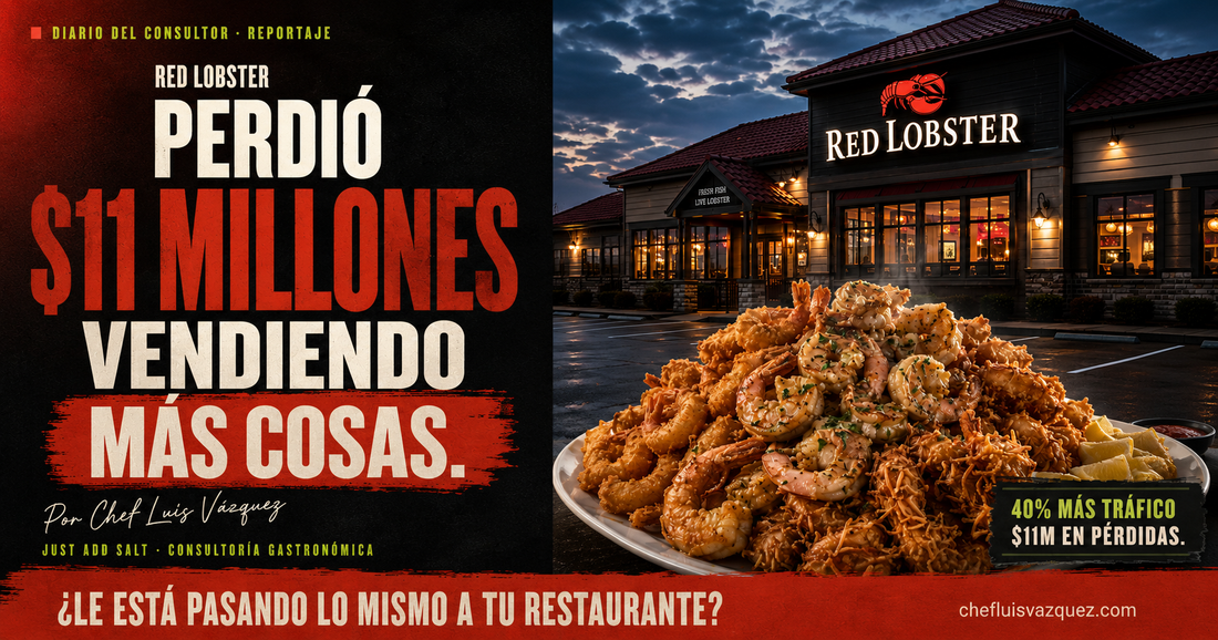 Portada editorial del reportaje sobre el Capítulo 11 de Red Lobster en 2024 — caso de estudio de Diario del Consultor por Chef Luis Vázquez.