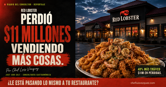 Portada editorial del reportaje sobre el Capítulo 11 de Red Lobster en 2024 — caso de estudio de Diario del Consultor por Chef Luis Vázquez.